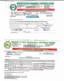 Fabnesis - House re-numbering agent. Address changed from No 7, to No. 12, Ibrahim Str, Ijebu ode, Ogun State, Nigeria, They went to create another No 12, Ibrahim str, Otta, hometown of Chief Olusegun Obasanjo.